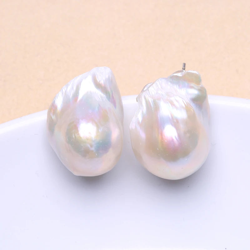 Snow 2 pearl earrings