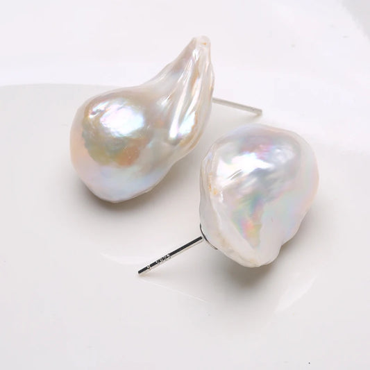 Snow 2 pearl earrings
