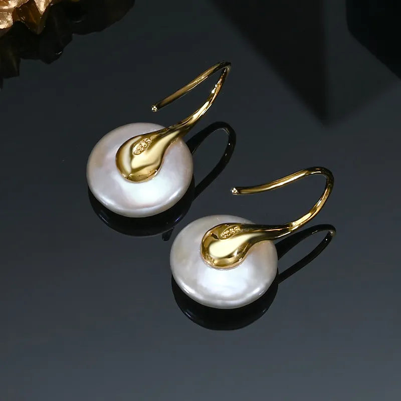 Drip natural pearl earrings